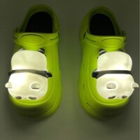 Dễ Thương 3D phim hoạt hình dạ quang gấu trúc lỗ Giày Giày phụ kiện hoa trang trí Nhựa mềm PVC khóa giày có thể tháo rời