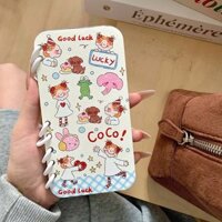 Dễ Thương Cacao Dán Cho iPhone 16ProMax 15ProMax Lật Laptop Ốp Lưng Điện Thoại 13 14ProMax Khe Cắm Lưu Trữ Thẻ Bìa Mềm