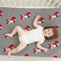 Dễ Thương Cáo Dệt Kim Cho Bé Chăn Sơ Sinh Bebes Quấn Ngủ Bao Cho Trẻ Sơ Sinh Xe Đẩy Giường Sofa Giỏ Có 100% Cotton Chăn