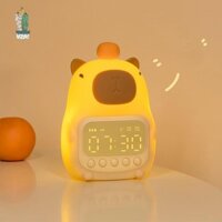 Dễ Thương Capybara Đèn Ngủ Có Thể Sạc Lại Đồng Hồ Báo Thức Kỹ Thuật Số Đèn Ngủ Cảm Ứng Ngáy Để Bàn Đèn Quà Tặng
