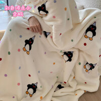 Dễ Thương Chim Cánh Cụt Cừu Chăn Len Series Đơn QueenWarm Selimut Lô Vai Chăn Đơn Nữ Hoàng / King Size