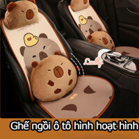 Dễ Thương Đệm Ghế Xe Kapibara Hoạt Hình Gấu Họa Tiết Chống Trơn Trượt Thoáng Khí Ghế Ô Tô Đệm Bao Miếng Lót Tựa Đầu Ô Tô