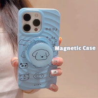 Dễ Thương Động Vật Nhỏ Đường Màu Xanh Rỡ Từ Popsocket Giá Đỡ Ốp lưng Cho Iphone 15 14 Pro Max 12 13 15 Pro Max Chống Sốc Sạc Không Dây Mềm TPU Ốp Lưng