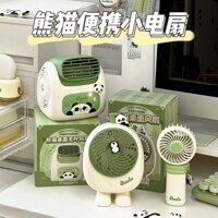 Dễ Thương Gấu Trúc Quạt Hoạt Hình Sinh Viên Ký Túc Xá Để Bàn Văn Phòng Sạc Nhỏ Di Động Mini Cầm Tay Quạt Nhỏ