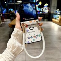 Dễ Thương Hello Kitty Bunny Gấu Mặt Cười Dây Đeo Tay Dây Da PU Cứng Pc Chống Sốc Vỏ Điện Thoại Cho Xiaomi Mix Flip Back Cover