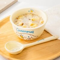 Dễ Thương HelloKitty Bát Gốm Bộ Đồ Ăn Phong Cách Kem Bát Cơm Đĩa Sáng Tạo Dễ Thương Trẻ Em Bát Cơm