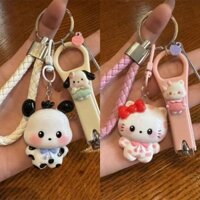 Dễ Thương KITTY Kẹp Móng Tay Móc Khóa Móng Tay Cặp Đôi Bạn Gái Túi Đồ Trang Trí Hoạt Hình Mặt Dây Chuyền Tai Bộ Rơm KITTY Kẹp Móng Tay Móc Khóa Móng Tay20250227