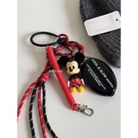 Dễ Thương miu Series Đỏ Trắng Màu Mickey Mặt Dây Chuyền Trái Tim Tình Yêu Khóa Dệt Minnie Túi Mặt Dây Chuyền Móc Khóa Phong Cách Cặp Đôi