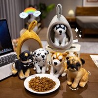 Dễ Thương Nhân Tạo Chó Thú Cưng Giường Nhẹ Nhàng Động Vật Hoạt Hình Dễ Thương Chó Con Husky Sang Trọng Búp Bê Trẻ Em Quà Tặng