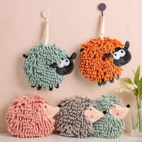 Dễ Thương Nhím Chenille Khăn Tay Có Thể Treo Thịt Cừu Tay Bóng Hấp Thụ Nước Nhanh Khô Khăn Tay #毛巾250303#