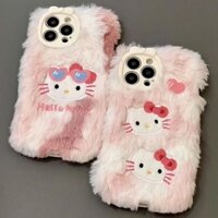 Dễ Thương Ốp Điện Thoại Mềm Phối Lông Hình Mèo Đáng Yêu Cho iphone11 13promax 7 / 8plus 6s x 15
