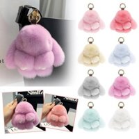 Dễ Thương Rex Thỏ Lông Búp Bê Móc Khóa Sang Trọng Thỏ Mini Túi Móc Khóa Mặt Dây Chuyền M1c2