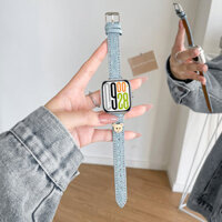 Dễ Thương Rửa Denim Hoạt Hình Gấu Dây Đeo Cho Xiaomi Redmi Watch 5 Dây Đeo Tay Hàn Quốc Retro Cho Redmi Watch 4