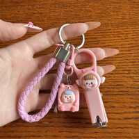 Dễ Thương Sáng Tạo Cặp Đôi Móc Khóa Móng Tay Clipper Mặt Dây Chuyền Cắt Móng Tay Hoạt Hình Bạn Gái Móc Khóa Mặt Dây Chuyền Tai Chọn Thìa