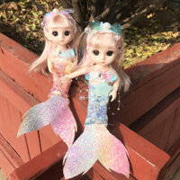[Dễ thương và đáng yêu] Búp bê Barbie nàng tiên cá, búp bê nhà chơi thực tế, búp bê công chúa mặc đồ với khớp chuyển động, quà tặng đồ chơi cho bé gái