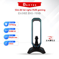 Đế Treo Tai Nghe Đèn RGB kiêm Mouse Bungee, Hub 3.0 ZADEZ ZHS-701G - Hàng Chính Hãng