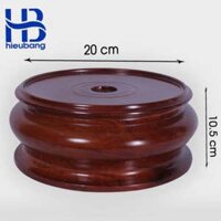 Đế tròn gỗ hương nguyễn khối 20cm, cao 10,5cm