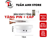 Đế trưng bày bàn xoay điện size 14cm ,20cm, 25cm để chụp ảnh, bàn xoay phát sóng trực tiếp