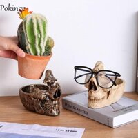 Đế trưng bày kính POKINGE, Giá đỡ kính đầu lâu chống trượt đa năng, Quà tặng trẻ em Đồ thủ công sáng tạo Móc khóa lưu trữ Skull Nhựa Điêu khắc văn phòng / Đồ trang trí nhà cửa