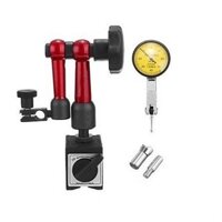 Đế từ + Đồng hồ so chân gập rà kim , đế khớp xoay 360 độ MẦU ĐỎ....@@#