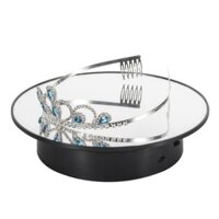 Đế xoay, bàn xoay trưng bày sản phẩm 20cm dùng pin hoặc điện, tải 3KG