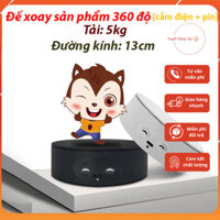 Đế Xoay Sản Phẩm 360 Độ Cắm Điện + Pin Tải 5kg Đường Kính 13cm 2 Màu Trắng Đen