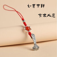 Đề xuất cửa hàng # Có hàng [92% đánh giá tích cực] Dây chuyền điện thoại bạc 925 phong cách dân tộc Ruyi cho phụ nữ, dây đeo chống thất lạc cho USB Flash Drive, chìa khóa xe 3ff