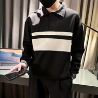 [Đề xuất của Jenny] Áo thun polo dài tay mùa xuân thu Áo thun nam cổ bẻ thời trang áo len cổ bẻ
