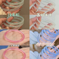 Đề xuất vòng tay kiểu chuông jingle bell chalcedony cho bạn nữ, vòng tay giả ngọc bích mỏng