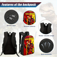 Deadpool & Solvenine Xuyên biên giới ngoại thương Ba lô phong cách mới phổ biến dành cho học sinh tiểu học và trung học, ba lô trẻ em hoạt hình dung tích lớn
