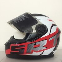 [Deal 1k] MŨ PHƯỢT FULLFACE ASIA MT136 LOGO TRẮNG ĐỎ