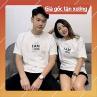 DEAL HOT- Áo đôi cao cấp Where are you - Iam here
