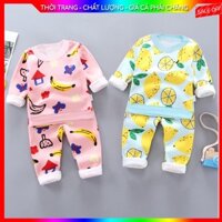 DEAL HOT Combo 2 Bộ Quần Áo Nỉ Bông Dài Tay 2 lớp Cho Bé Trai, Bé Gái (3-13kg) - Mimi Mebee Shop