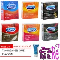 [DEAL HOT] Combo 6 hộp Bao Cao Su Durex 18 cái tùy chọn. Tặng 1 tuýt Gel Bôi Trơn Play