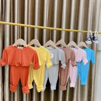 [DEAL SỐC] Đồ Bộ Dài Tay Trơn Minky Mom Chất Thun Lạnh Bé Trai, Bé Gái, Bộ Dài Tay Thu Đông Cho Bé  (QATE343)