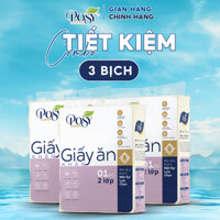 DEAL TIẾT KIỆM -Thùng 3 bịch giấy ăn vuông POSY 1 kg, 2 lớp, kích thước 240x240mm siêu dai, thấm hút tốt, an toàn cho da