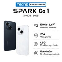 |DEAL TỐT| Điện thoại Tecno Spark Go 1 (4+4)GB/64GB - Unisoc T615 | 5000mAh | Sạc nhanh 15W | Hàng chính hãng