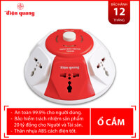 [DEALHOT ĐQ] Ổ cắm Điện Quang ĐQ ESK 5WR.UK986 (Kiểu UFO 6 lỗ 3 chấu dây 5 mét màu Trắng Đỏ) [bonus]