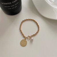 Dear Marié: Lắc tay vàng phong cách retro Hàn Quốc đính đồng xu Genesis [BR0004]