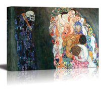 Death and Life by Gustav Klimt - Canvas Print Wall Art Famous Painting Reproduction - 32" x 48"