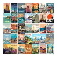 [DECAL] A5 In Màu - Set 50 Tờ Poster Giấy Dán Tường - HÌNH CÁC THÀNH PHỐ