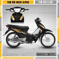Decal Chế Dán Xe Wave Alpha 110 100 Mẫu RS100 | WA21 | Tem Rời Xe Máy Wave A Chống Nước, Chống Bay Màu