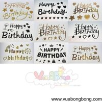 Decal Chữ Happy Birthday Dán Bong Bóng Bay