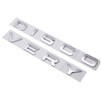 Decal chữ nổi 3D Discovery dán xe ô tô - bạc inox