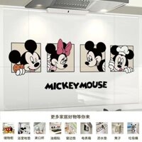 Decal dán bếp Giấy dán tường chống khói bếp hoạt hình Mickey tự dính chịu nhiệt độ cao cho máy hút mùi bếp ốp tường chống thấm nước