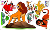 Decal dán decal vua sư tử (lion king), chi tiết rời, dán lớp học mầm non, đẹp TPHCM