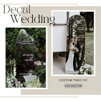 Decal dán gương Wedding đám cưới - Làm theo yêu cầu