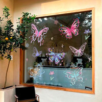 Decal Dán Kính Hình Bướm Phong Cách Instagram Đề Can Trang Trí Quán Trà Sữa Hot Trend Đẹp Dễ Thương Không Dây Điện Giảm Sốc 50%