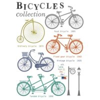 Decal dán kính hình xe đạp - tranh dán tường Hàn Quốc Huyndaesheet PS-60060