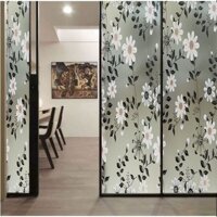 Decal dán kính mờ hoa cúc trắng - decal dán kính phòng ngủ - phòng khách - khách sạn - DEcal Binbin DK54 - 45cmx5m